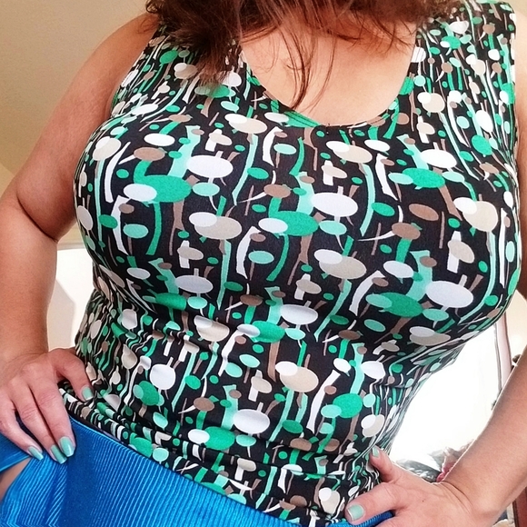 Vintage abstract funky print top - Picture 3 of 7